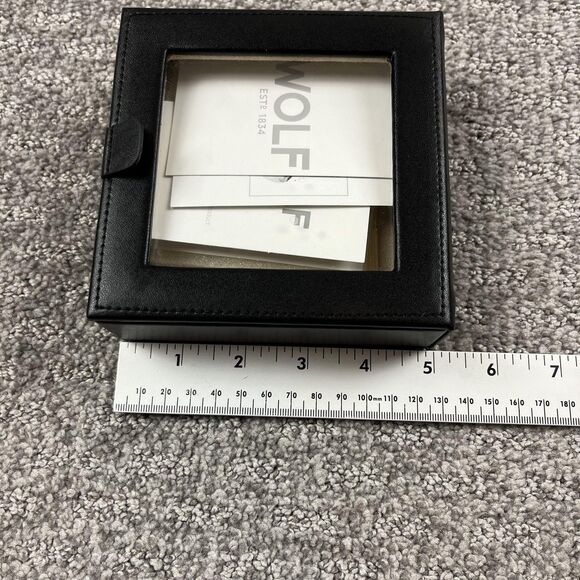 WOLF Jewelry Box Organizer Ring Earring Case LusterLoc Black Travel Case - Picture 11 of 13